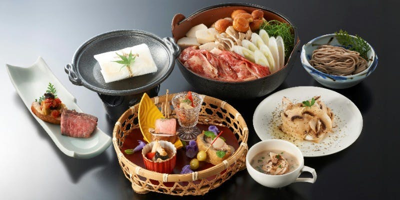 【舟形マッシュルームコース】名物マッシュルームが堪能できる逸品や名物芋煮鍋など全9品