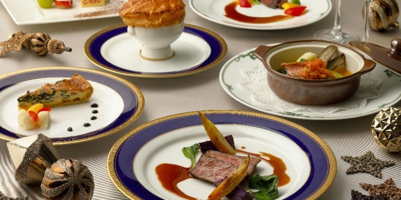 【けやき Xmas】冷前菜、温前菜、スープ、魚料理、肉料理、デザートの全6品のクリスマスディナーコース