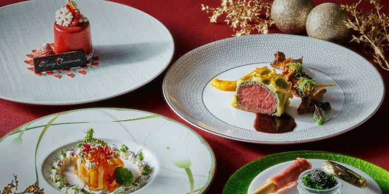 【Xmas2025】ギャラリーな夜景に酔いしれるグランノエル キャビアから黒毛和牛の全6品＋フリーフロー