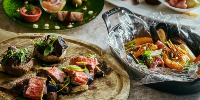 【Mons Mare】夜景と共に愉しむシェアプラン 魚介料理やミートプレート　