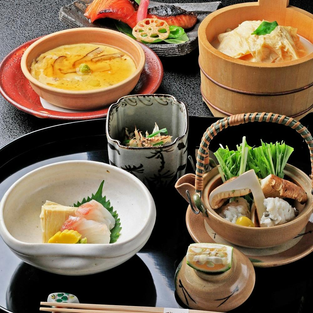 松山閣 松山 名物ゆば桶膳 名物ゆば桶付き 扇子絵付け体験 本格タイプ リクエスト予約 ランチ プラン メニュー 一休 Comレストラン