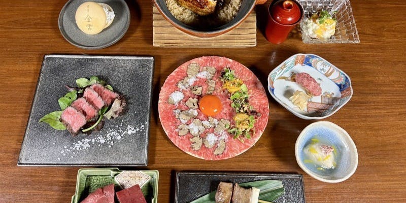【極上コース】雲丹とトリュフのユッケや仙台牛内もも等、全10品＋3時間フリーフロー