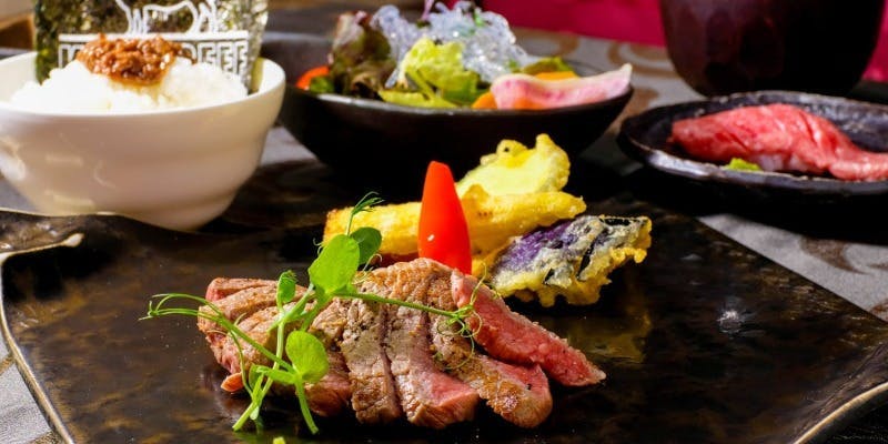 【WEB予約限定・早割り 神戸牛29ランチセット】神戸牛炙り肉寿司、神戸牛ステーキなど