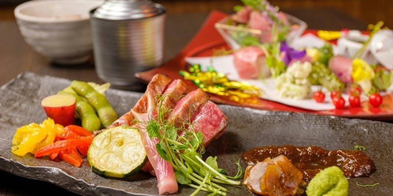 【有馬：神戸牛ステーキコース】神戸牛茶碗蒸し、神戸牛ステーキ極上赤身など全9品