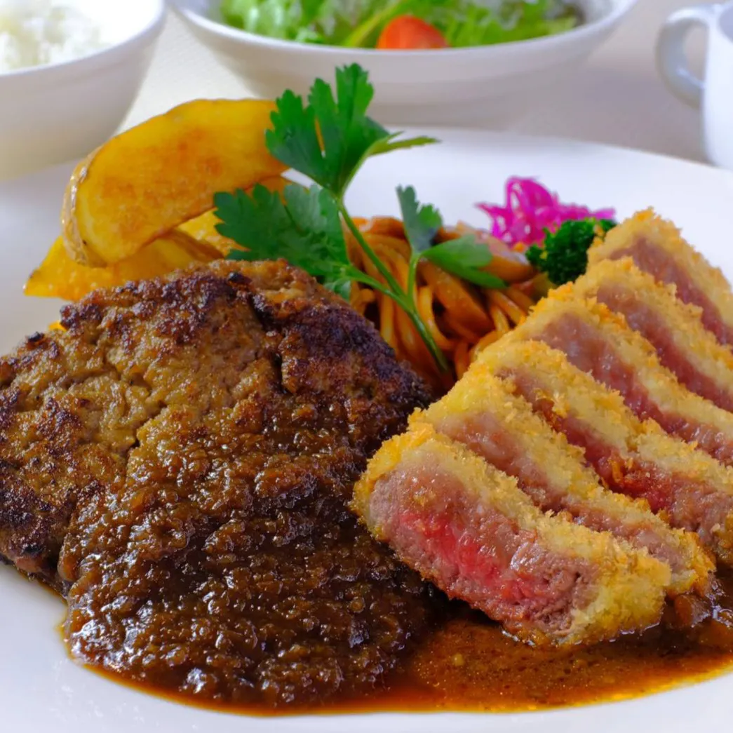 Kobe Beef Red One 神戸牛ワイルドプレート 乾杯ドリンク 神戸牛ハンバーグ ビーフカツ ランチ プラン メニュー 一休 Comレストラン