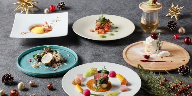 【Xmas2025】ハーブ香る牛ランプ肉ロースト等アメリカンクリスマスコース全6品＋乾杯酒付