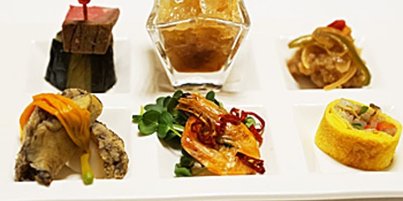 【花梨コース】四種冷菜盛り合わせにふかひれスープ、特製黒酢の酢豚など全6品