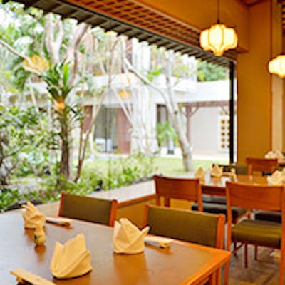 緑を愛でながらいただく、上質な和食