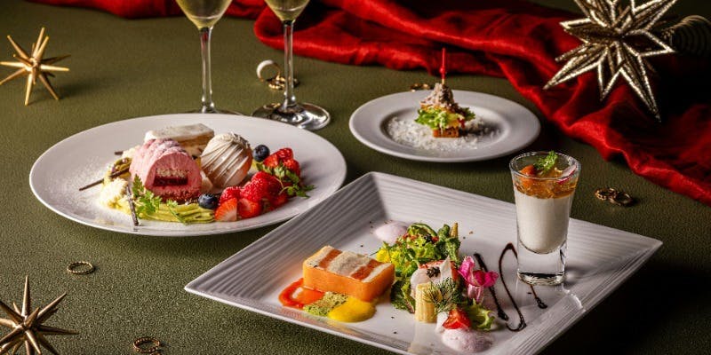 【Xmas2025】黒毛和牛＆かに＋ブッフェ＋スペシャリテ3皿＋乾杯付き（時間内制限なし）