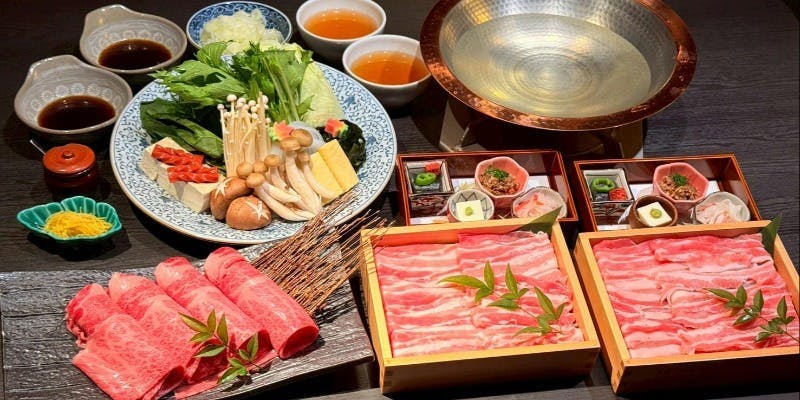 ランチ予約【京出汁しゃぶ国産豚コース～彩コース】前菜～甘味含む全4品　5,800円