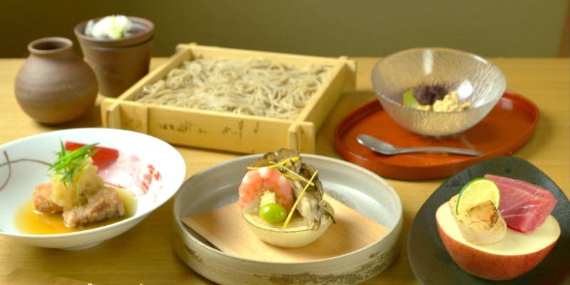 【言問コ―ス】旬の味覚料理や天ぷら・自家製そば全6品
