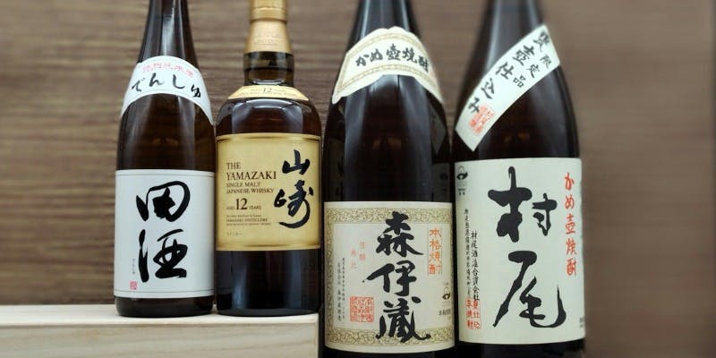 【Premium飲み放題プラン】山崎12年,森伊蔵,田酒,シャンパンなど＋国産牛鉄板焼きなど全6品（天涼庵）