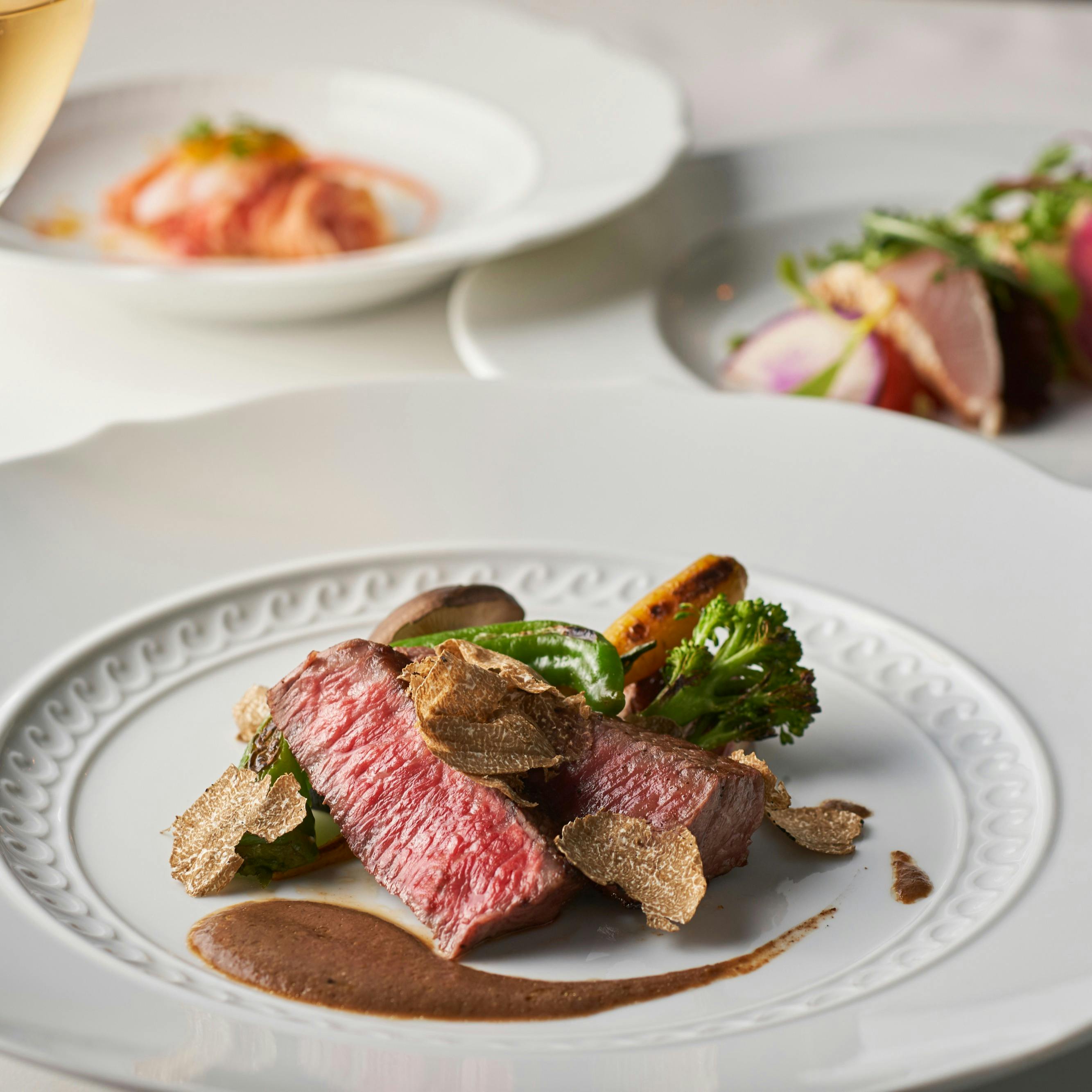 リストランテ カノビアーノ ホテル雅叙園東京 植竹シェフ厳選 夏の極みディナー 三大珍味 鮑 赤座海老 和牛など全7品 乾杯シャンパーニュ付き ディナー プラン メニュー 一休 Comレストラン