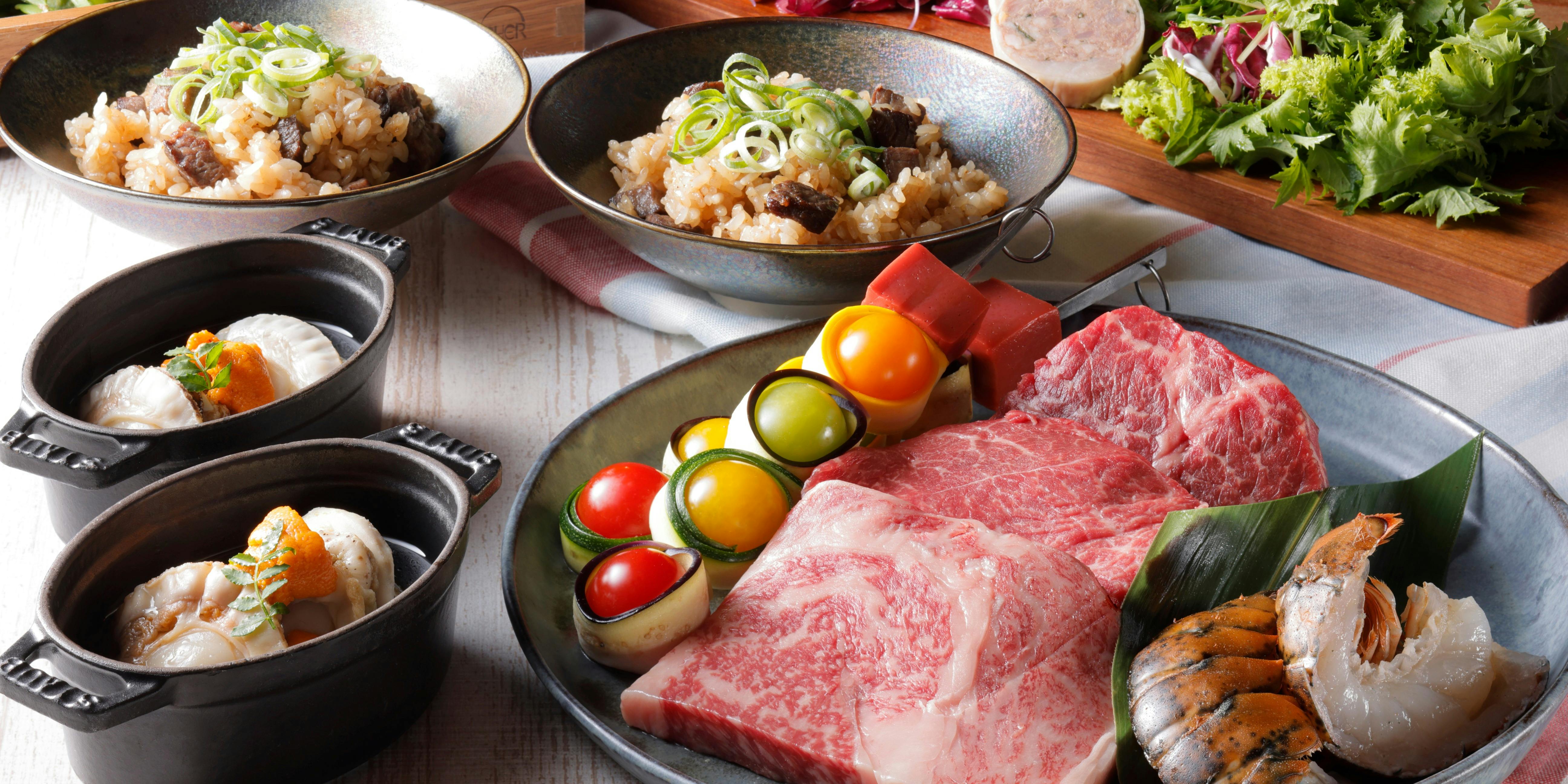 屋上アウトドアバーベキュー 星／琵琶湖ホテル 近江牛ロースや海鮮