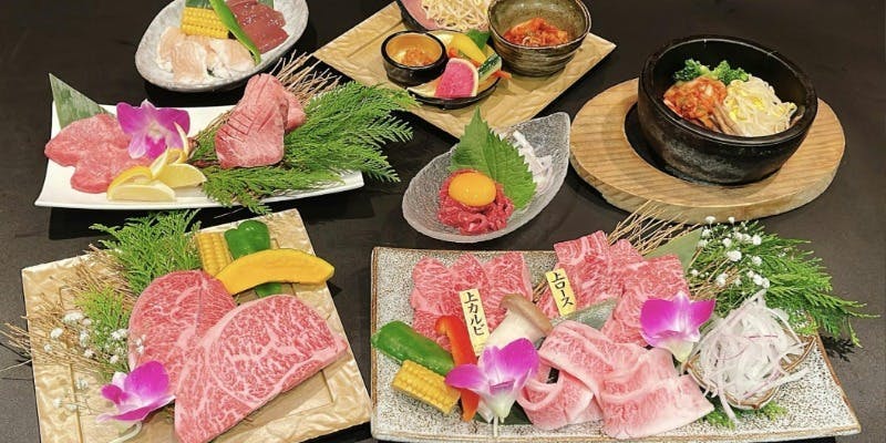 【黒毛和牛プレミアム食べ放題コース】＋2時間飲み放題（個室確約）