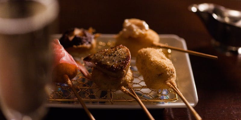 【旬の味覚コース】季節食材や人気のシャトーブリアン・雲丹・本鮪の寿司かつ等20串