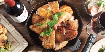 【贅沢ディナーコース】牛肉タリアータ＆信玄鶏ローストチキン全7品 - ファイティングクック ローストチキンクラブ