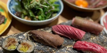 【至極コース】プラチナユッケ、熟成金舌、トリュフすき焼きが楽しめる - 肉寿司肉和食KINTANコレド室町