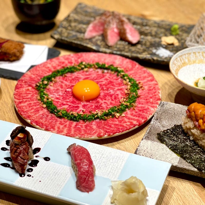 【KINTAN室町コース】究極の手巻きが食べられる、肉寿司と肉割烹を両方堪能できるおすすめコース
