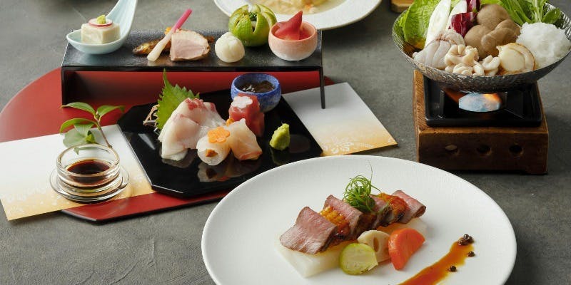 近江牛のローストビーフや鰻、雲子など冬の味わいと楽しむ和コース全7品