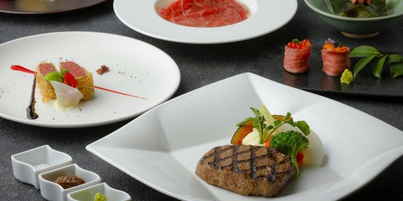 近江牛を堪能！180gのステーキをメインに5種の前菜やスープなど近江牛尽くしの6品