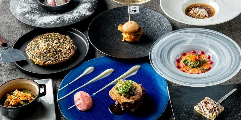 【年末年始特別限定コース】前菜、スープ、活あわび、黒毛和牛ステーキ、お好み焼or焼そばなど全9品