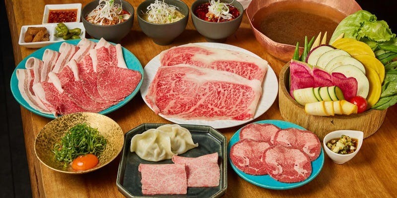 【リッチコース】人気の牛タンや黒毛和牛を存分にお楽しみいただけるコース＋2時間フリーフロー