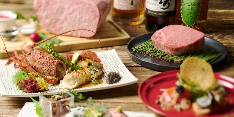 new【まるごと伊勢海老コース】和牛A5ステーキ、まるごと一匹伊勢えびなど全7品