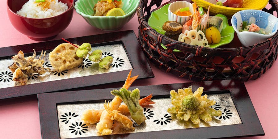 なにわ橘 大阪新阪急ホテル 天ぷら会席 花車 はなぐるま 造り 海老や鱧 野菜の天ぷらなど全5品 ディナー プラン メニュー 一休 Comレストラン