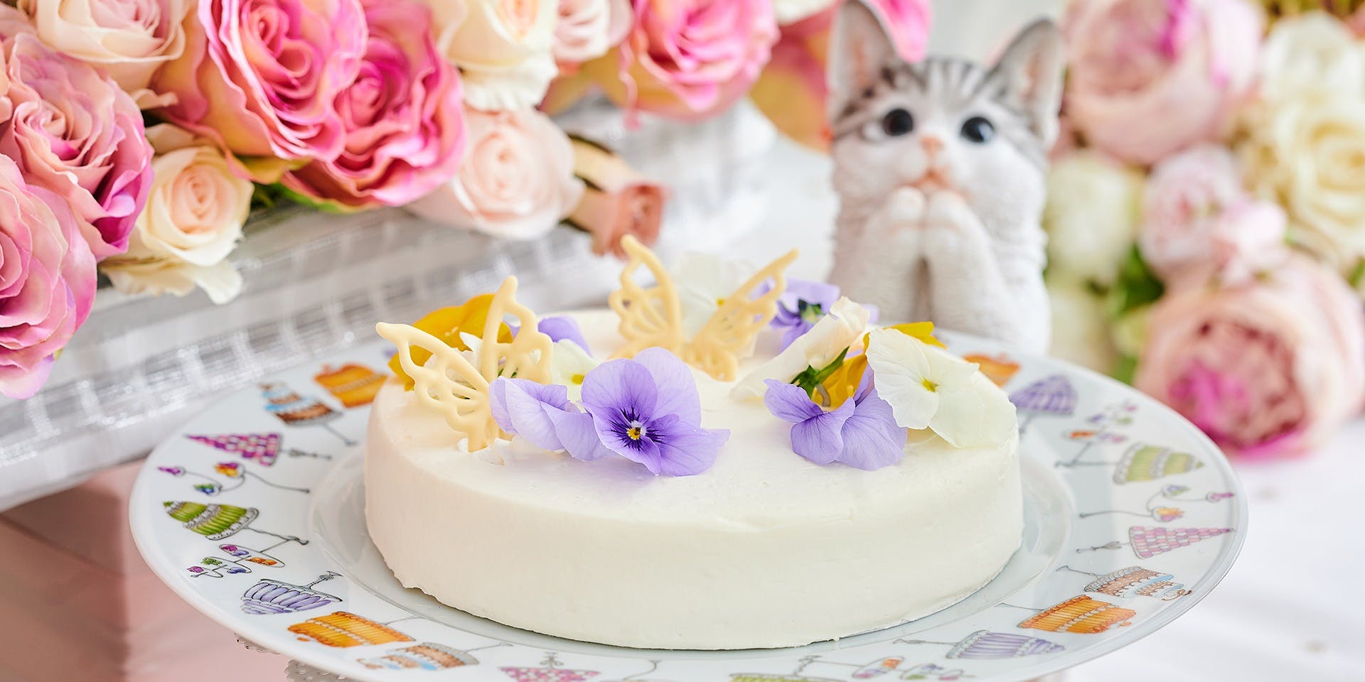 チェシャ猫の薔薇ケーキ
