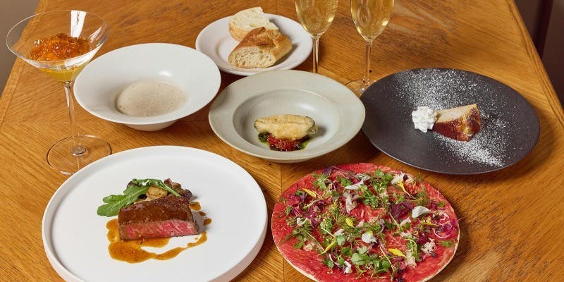 【Xmas2025 Lunch】～乾杯付き～　北海道産ウニ、蝦夷鮑、黒毛和牛「生」サーロイン、A5仙台牛など全7品