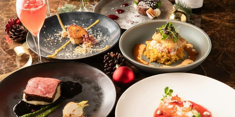 【Xmas2025】黒毛和牛、フォアグラ、トリュフ、甘鯛等＋乾杯スパークリング（12/20～25）