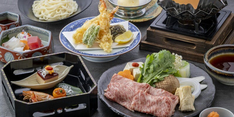 【出汁しゃぶ会席】造りや天麩羅も楽しめるしゃぶしゃぶ会席