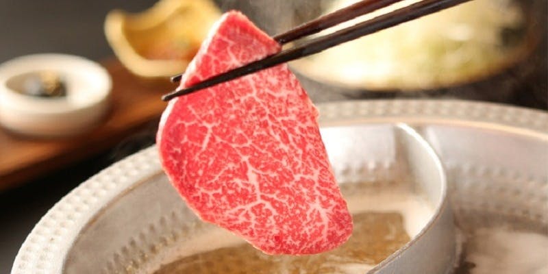 【銀座お得ランチ】おもき神戸牛出汁しゃぶ　フィレ＆霜降りコース　　