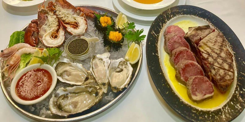 【Imperial Course】贅沢なシーフードにメインは当店人気No.1のエンペラーステーキ