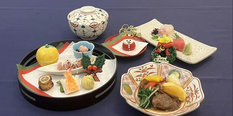 【一休クリスマス会席】造り、牛肉の焼きしゃぶ、クリスマスデザートなど＋1ドリンク付き（2～4名様まで）