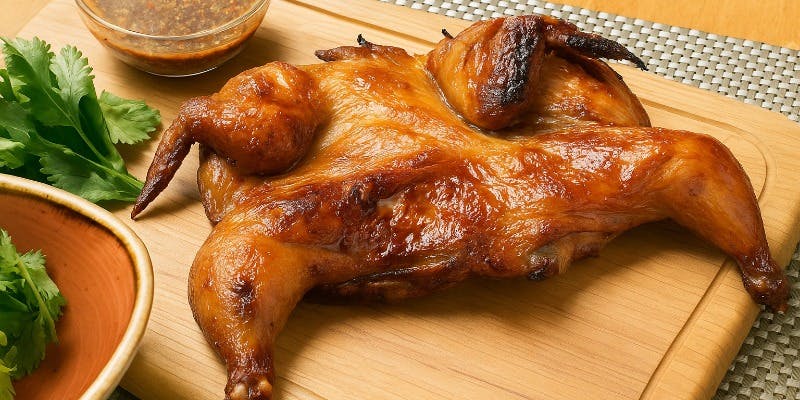 【B】前菜4種、ソフトシェルシュリンプ、ハーブチキンのグリルなど