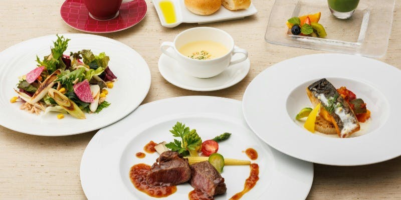 【シェフおすすめ】肉料理、魚料理も楽しめる Wメイン全5品 ＋ワンドリンク付