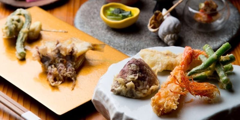 【スタンダードコース】車海老など天ぷら10～11種、造里、デザートなど