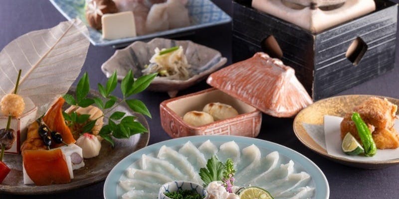 【とらふぐ会席】てっさ、ふぐちり、ふぐ白子焼きなどふぐ尽くしの会席全8品（12～2月）