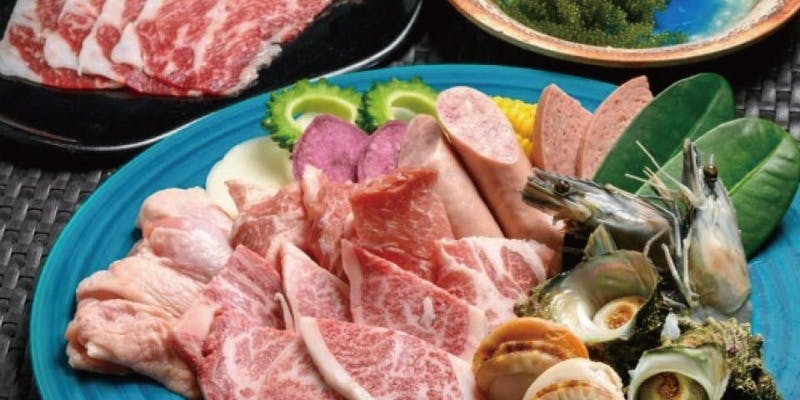 【Dinner BBQ】Akabana アカバナー（和牛ロース、あぐー豚、帆立、サザエなど）