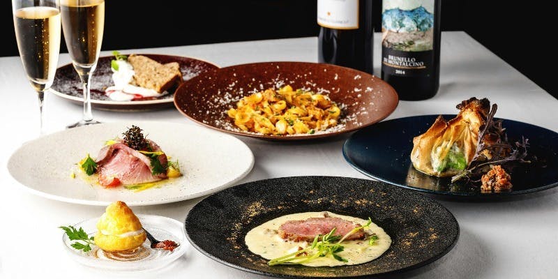 【Xmas×本格イタリア料理】甘海老のムース,仔牛ロース肉のポルチーニソース,松阪ポークの濃厚ラグーパスタ