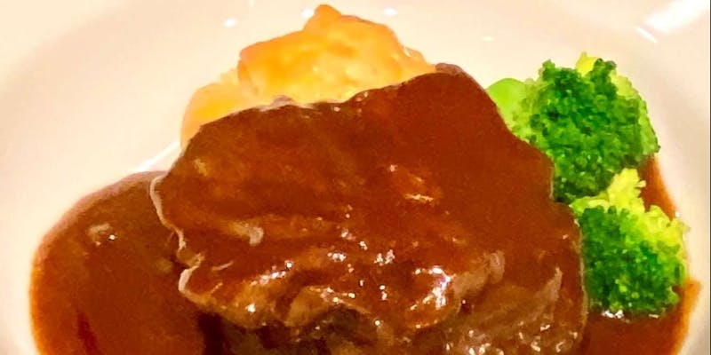 【Dinner / Menu B】前菜・お肉料理・デザート・パン・コーヒー付