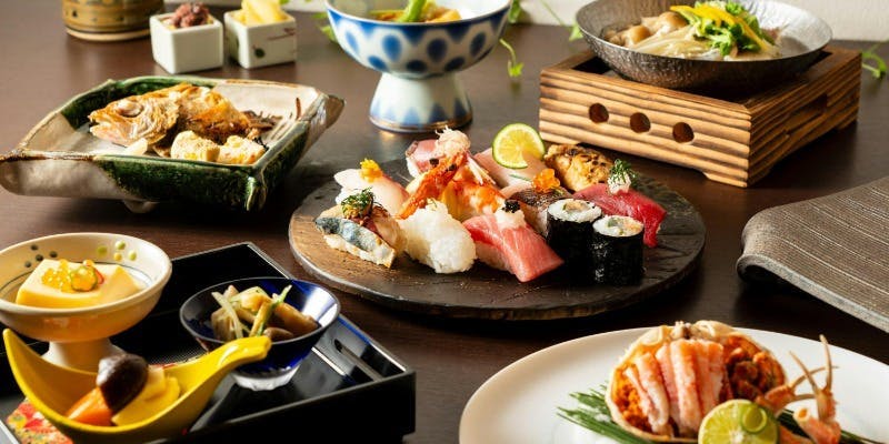 【季節会席】ー玄冬ーお造り、季節料理（河豚 等）、寿司10貫を含む　全7品