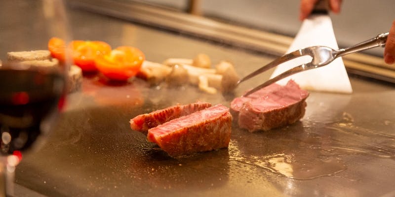 【ご予約限定・大地天饗（テンキョウ）コース】全ての料理を鉄板で作り上げる神戸牛コース全10品