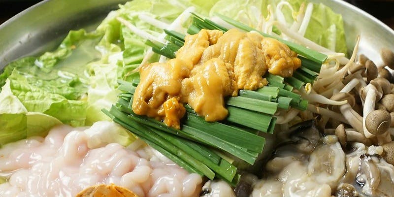 【痛風鍋コース】前菜、至高の焼き鳥、ウニ、あん肝、鱈白子、広島産牡蠣を使用した痛風鍋など全10品