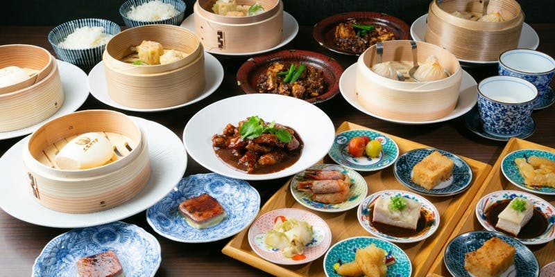 フォアグラバーガー・前菜6種・点心・麻婆豆腐 等　全7皿・ディナーCコース＋1ドリンク付き