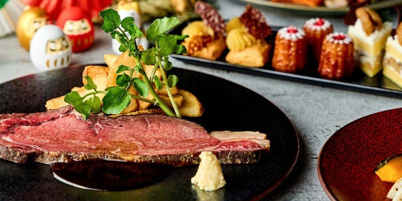 【年末年始ランチ】サラダブッフェメイン～国産牛のロースト～＋カフェフリー（2時間・12/31～1/2）