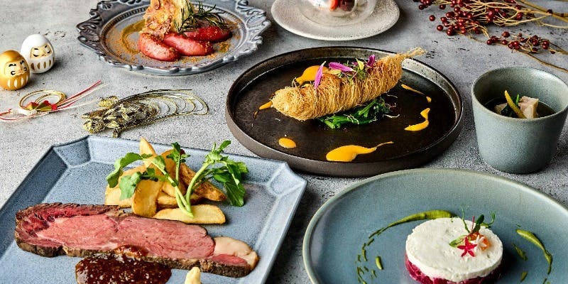 【ニューイヤーディナーコース】国産牛ローストと魚料理のWメインコース全6品（12/31～1/2・夜）