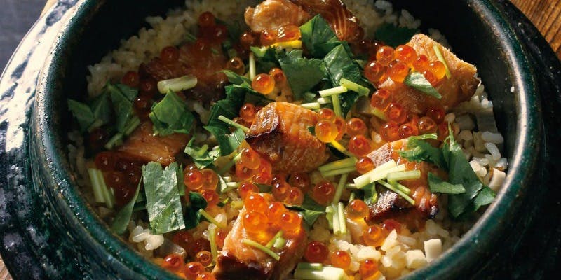 【釜飯】鮭とイクラの釜飯コース